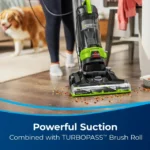 BISSELL PowerForce Helix Turbo Rewind Pet, Upright Vacuum, Pet Friendly, Automatic Cord Rewind, Powerful Pet Hair Pickup, Extra-Wide Cleaning Path, 3333, Black & Green - Image 2