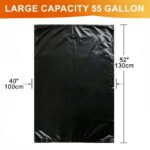 55 Gallon Trash Bags, 2.5 Mil Heavy Duty Trash Bag, Large Contractor Trash Bags, Black Garbage Bags for Commercial, kitchen, Lawn Bags & Storage Use, 50 Count, 39.37" x 51.18"