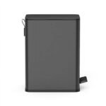 Nine Stars Step-On Bathroom Trash Can, 3 Gallon stainless steel, Pedal open, Hands-free Soft Close lid Garbage bin, Black - Image 2
