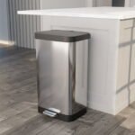 Glad 20 Gallon Stainless Steel Step on Kitchen Trash Can - Image 2