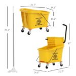 Hero image 0 of HOMCOM Mop Bucket with Wringer on Wheels for Floor Cleaning 38 Quart Yellow, 0 of 8    Xingzrui HOMCOM Mop Bucket with Wringer on Wheels for Floor Cleaning 38 Quart Yellow - Image 3