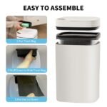 Fyydes 3.7 Gallon Automatic Touchless Trash Can, Motion Sensor Waste Bin with Lid, White