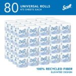 Scott Professional 100% Recycled Fiber Standard Roll Toilet Paper, Bulk (13217), 2-Ply, Elevated Design, White, Individually Wrapped (80 Rolls of 473 Sheets, 37,840 Sheet Total) - Image 3