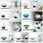 Electric Spin Scrubber Cordless, 9 Replaceable Heads for Shower Tile Grout, Waterproof Power Scrubber Brush with Extension Handle, Dual-Speed Bathroom Kitchen Floor Cleaner - Image 3