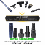 12 Pcs Universal Vacuum Attachments & Brushes Kit - Hardwood Floor Vacuum Brush Head Attachment & Shop-vacs Accessories - Universal Vacuum Hose Adapter Kit & Dryer vent Flexible Crevice Attachment
