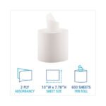 Boardwalk Perforated Center-Pull Commercial Hand Towels, 2-Ply, 6 Rolls, 600 Sheets per Roll, White - Image 2