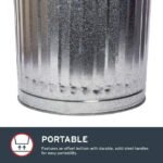 Behrens 20 gal Silver Galvanized Steel Garbage Can Lid Included Animal Proof/Animal Resistant - Image 3