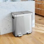 Better Homes & Gardens Kitchen Trash Can, 18 Gallon Stainless Steel Recycle Step Garbage Bin with Dual Compartment Lid, Silver - Image 3
