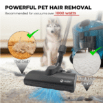 1.25'' Vacuum Turbo Brush Head for Small Shop Vac Accessories- Pet Hair Removal Vacuum Attachment - Work on Low Carpet, Wood Floor, Tile Floor