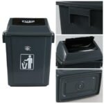 Buyitt 4 Packs Medium Garbage Bin with Lid, Plastic Kitchen Waste Bin, Grey - Image 3