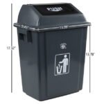 Buyitt 4 Packs Medium Garbage Bin with Lid, Plastic Kitchen Waste Bin, Grey - Image 2