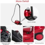 Topcobe 2000W Heavy Duty Multi-purpose Steam Cleaner Mop with Detachable Handheld Unit, Multi-Purpose Steamer for Home Use, Steamer for Cleaning Floor-Red - Image 3
