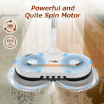 Cordless Electric Mop, AlfaBot Floor Cleaner with LED Headlight & Water Sprayer, Up to 60 mins Working Time, Dual-Motor Powerful Spin Mop with 13.6oz Water Tank for Multi-Surface, Self-Propelled - Image 3