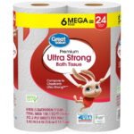 Great Value Ultra Strong 2-Ply Toilet Paper, 6 Mega Rolls, Compare to Charmin® Ultra Strong™ - Image 2