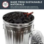 Behrens 20 gal Silver Galvanized Steel Garbage Can Lid Included Animal Proof/Animal Resistant - Image 2