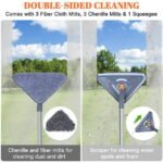 Hvxrjkn Wall Cleaner Mop with Long Handle from 25 to 85 inch, 6 Replacement Pads,Microfiber 360 ° Rotating Triangle Adjustable Dry Wall Cleaning - Image 2