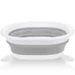 EEEkit Collapsible Dish Basin, Foldable Dish Tub, Space Saving Storage Container for Dishing, Gray