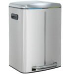 FDW Kitchen Stainless Steel Trash Can with Lid for Office Bedroom Bathroom10 Gallon/ 40L