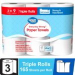 Great Value Everyday Strong Paper Towels, Split Sheets, 3 Triple Rolls, Comparable to Sparkle