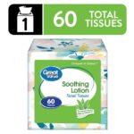 Great Value Soothing Lotion Facial Tissues, 1 Cube, 60 Tissues per Cube, 3-Ply, Compare to Kleenex®