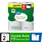 Great Value Ultra Strong Paper Towels, White, 2 Double Rolls