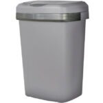 Hefty Kitchen Trash Can, 12.1 Gallon Plastic Touch Top Garbage Bin with Push Button Lid, Gray