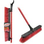Libman High Power Multi-Surface Push Broom 24" Red & Black Steel Handle