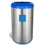 Nine Stars Kitchen Trash Can, 13 Gallon Stainless Steel Garbage Bin with No Lid, Blue