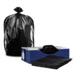 Plasticplace 25-30 Gallon Trash Bags │ 1.6 Mil │ Black Drawstring Garbage Can Liners │ 30" x 36" (100 Case)