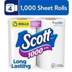 Scott 1000 Toilet Paper, 4 Rolls, 1,000 Sheets per Roll