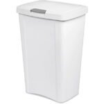 Sterilite 13 gal Touchtop Wastebasket, White