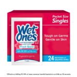 Wet Ones Antibacterial Hand Wipes, Fresh Scent, 24 Ct Individually Wrapped Hand Wipes