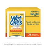 Wet Ones Antibacterial Hand Wipes, Tropical Splash Citrus Scent, 24 Ct Individually Wrapped Wipes