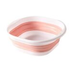 PALIFEUR Foot Bath, Collapsible Bucket for Soaking Feet, Multifuntion Plastic Collapsible Dish Basin, Foot Soaking Tub for Pedicure Foot Spa Massager Washing Cleaning, Pink