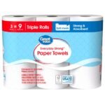 Great Value Everyday Strong Paper Towels, Split Sheets, 3 Triple Rolls, Comparable to Sparkle - Image 2