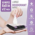 Body Wipes for Women - 12 Pack - 120 Extra Thick Deodorant Wipes - Rinse-Free Lavender Body Wipes - Wet Wipes for Body And Face - Personal Hygiene Wipes for Women Men Teens Adults - biodegradable
