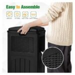 30 Gallon Trash Can, Resin Outdoor Garbage Can with Lid, Waterproof Hideaway Patio Waste Bins for Outside Use - Image 3