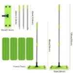 cisilov Microfiber Mops for Hardwood Floor Cleaning, Flat Floor Mop with 4 Washable Pads for Home Kitchen Bathroom, Green - Image 2