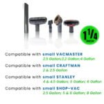 7PCS Universal 1.25 Inch Vacuum Brush Attachment Kit Compatible with All Vacuums Using 1-1/4'' Accessories - 32mm Shop Vac Accessories: Horse Hair Dust Brush, Flexible Crevice Tool & more