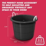Life Story Flexible 17-Gallon Plastic Storage Tub with Rope Handles, Multi-Purpose Utility Bucket (Black) - Image 2