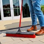 Libman High Power Multi-Surface Push Broom 24" Red & Black Steel Handle - Image 3