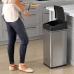 iTouchless 13 Gallon Touchless Sensor Kitchen Trash Can, Stainless Steel, Odor Filter System - Image 2