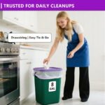 8 Gallon White Trash Bags with Lavender Scent, 100 Count, 6-8 Gallon Cans, Odor Control & Tear Resistant for Kitchen, Bathroom, Office Waste - Image 3